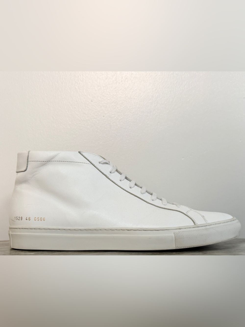 COMMON PROJECTS ORIGINAL ACHILLES MID WHITE 13 EU 46 MINIMALIST $550 ITALY